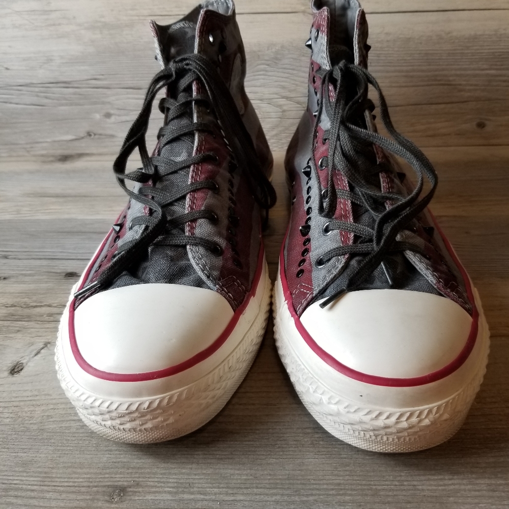 Converse Chuck Taylor All Star Washed Canvas USA Flag Studded Turtledove… - Picture 3 of 12